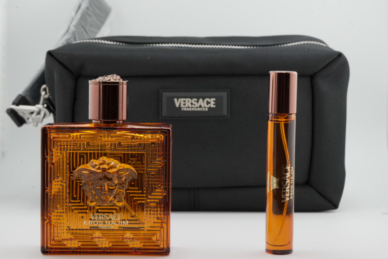 VERSACE "EROS NAJIM" 3 PC 3.3 PARFUM + 10 ML + BAG [MSET]