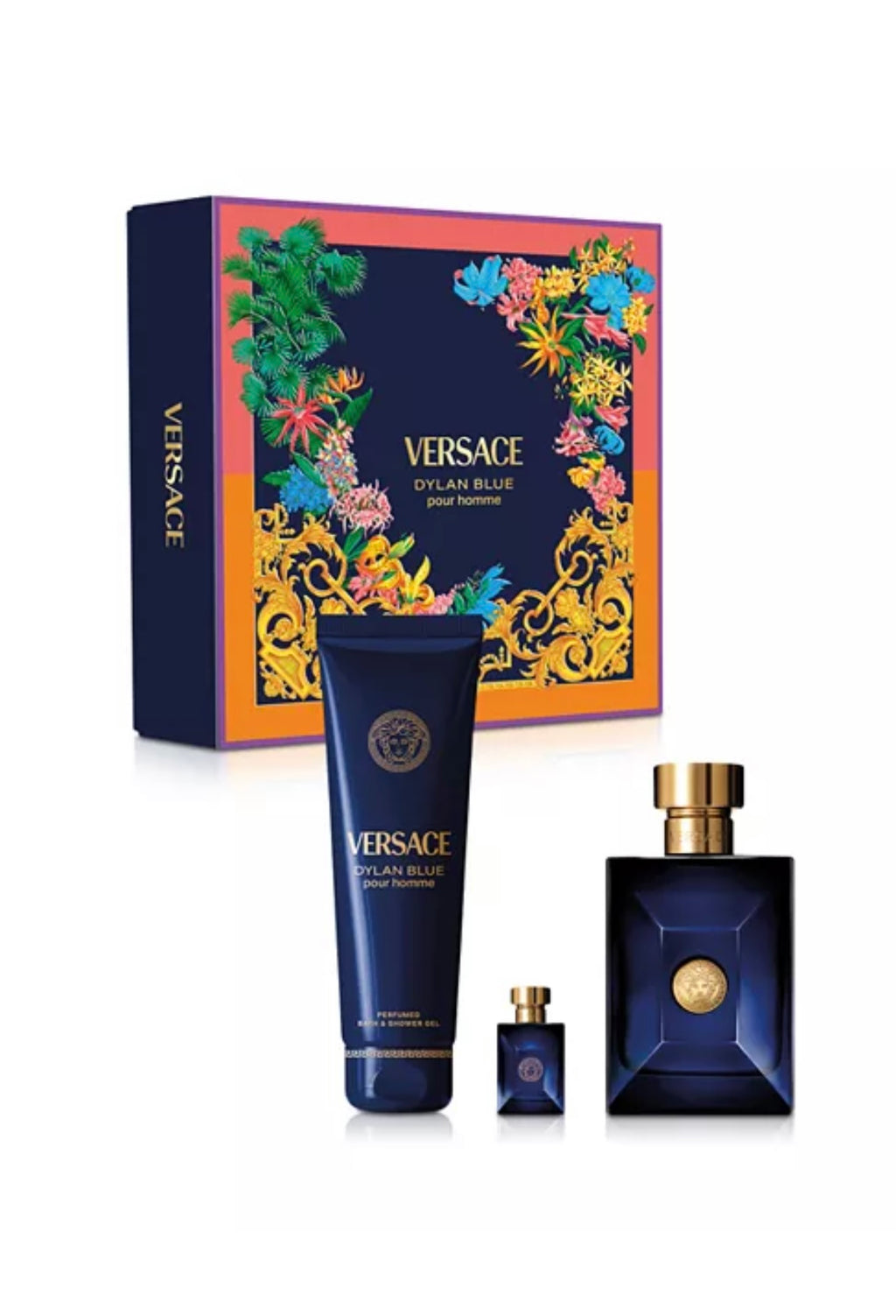 Versace Dylan Blue Eau de Toilette 3.3oz 3PCS Set + Mini + Shower Gel