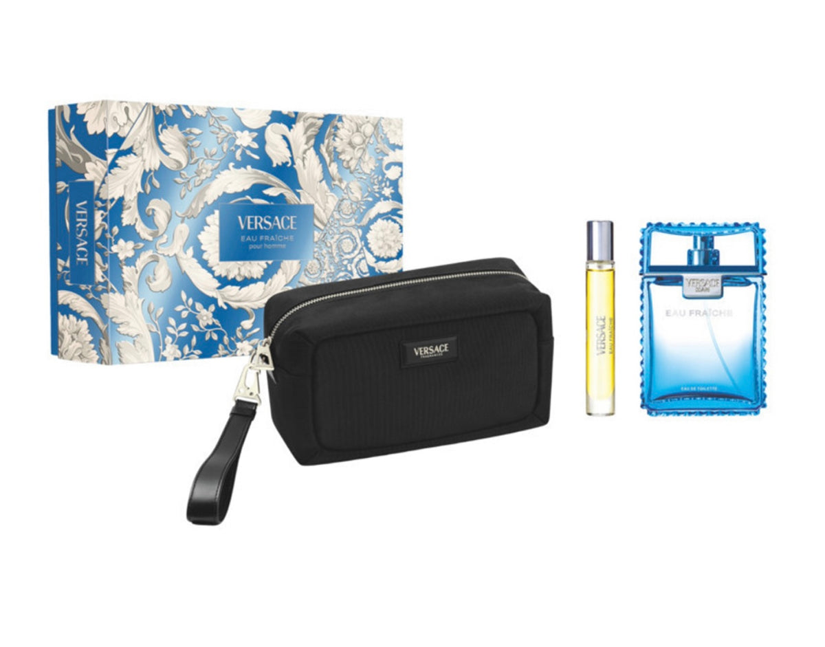 Versace Eau Fraiche Eau de Toilette 3.4 oz 3 pcs set (Perfume+ Mini+ Bag)